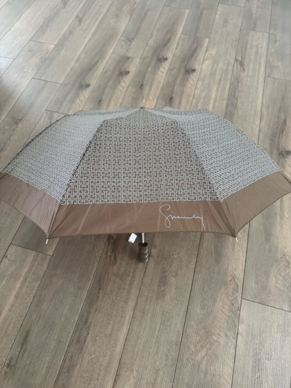 Givenchy Brown Monogram Folding Umbrella